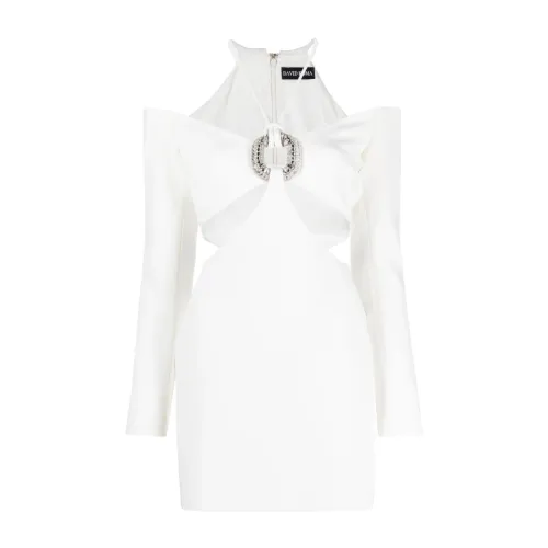 David Koma , Crystal Embellished Cutout Mini Dress ,White female, Sizes: