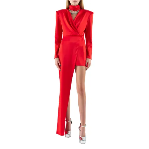 David Koma , Pf22Dk27D Long Dress ,Red female, Sizes: