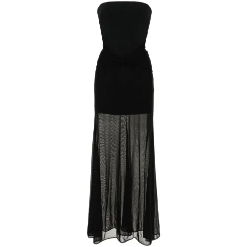 David Koma , Stunning Black Perforated Maxi Dress ,Black female, Sizes: