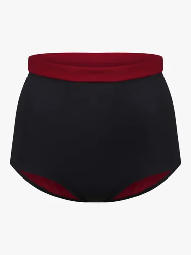 Davy J Jones High Waisted Bikini Briefs - Black/Red Lining - Female