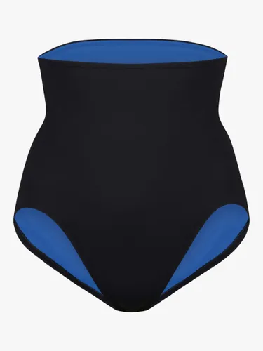 Davy J The Jones High Leg Bikini Bottoms, Black/Blue - Black/Blue - Female