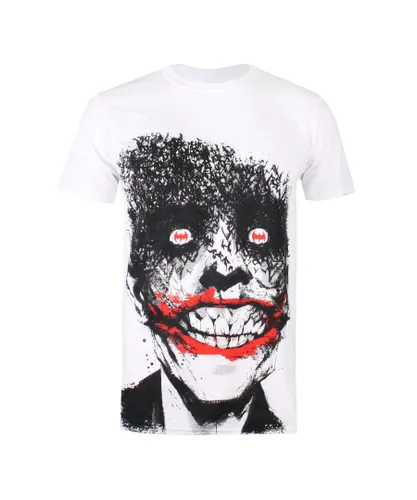 Dc Comics Mens Joker Eyes White T-Shirt Cotton