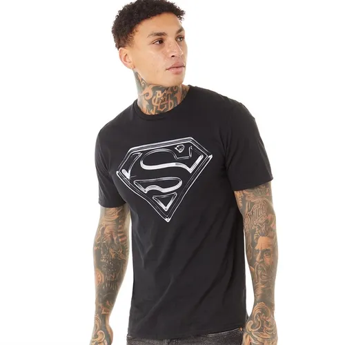 DC Comics Mens Superman Steel Logo Black