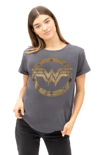 DC Comics Women's Metallic Logo T Shirt