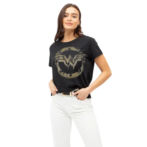DC Comics Women's Wonder Woman Metallic Logo T-Shirt