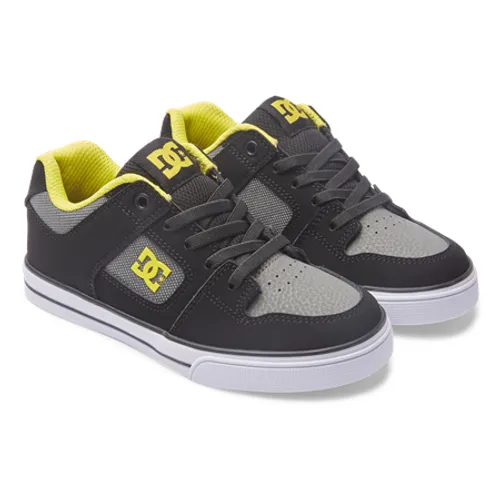 DC Shoes Boys Pure Elastic Shoes - Black & Lime Green - KIDS 10 (EU 28)