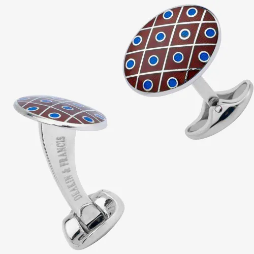 Deakin and Francis Domed Red And Blue Dot Cufflinks C0694S0802