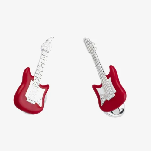 Deakin and Francis Red Guitar Cufflinks C1549S07