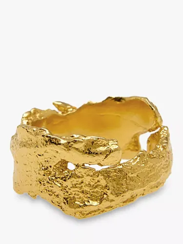 Deborah Blyth Bark Adjustable Ring, Gold - Yellow Gold - Female - Size: Medium/Large