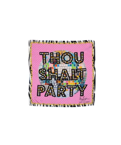 Dee Ocleppo Womens Dee X Ashley Longshore Thou Shalt Party Silk Scarf - Multicolour - One