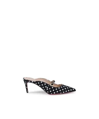 Dee Ocleppo Womens Moscow Mule - Pois Black - Black/White Leather
