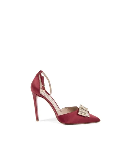 Dee Ocleppo Womens Satin Bow Pump - Bordo Leather (archived)