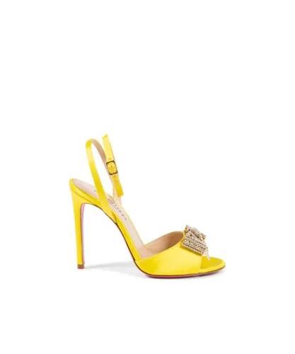 Dee Ocleppo Womens Satin Bow Sandal - Yellow