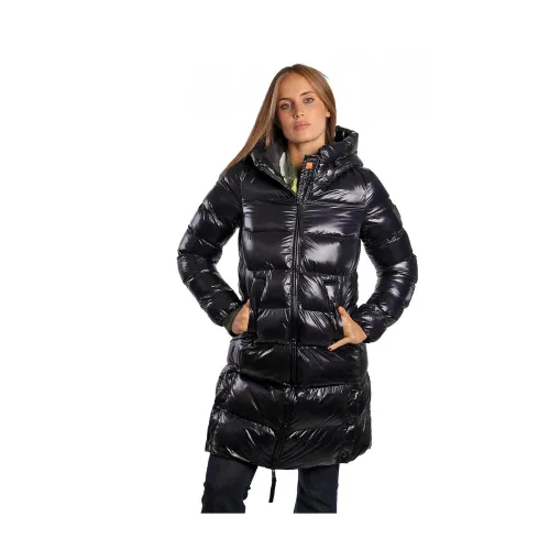 Dekker , Long Quilted Jacket for Women ,Black female, Sizes: