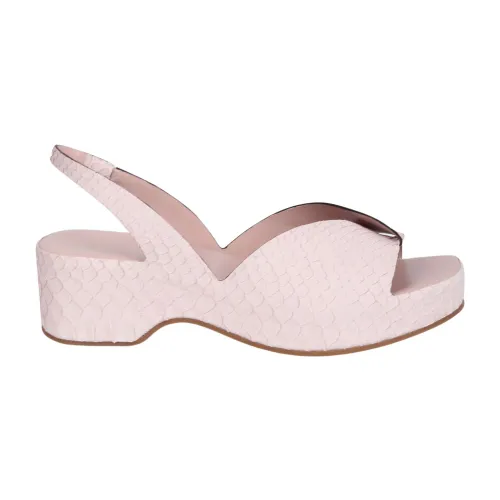 DEL Carlo , Flat Sandal with Weaving and Slingback ,Pink female, Sizes: