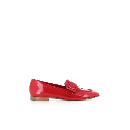DEL Carlo , Red Patent Leather Flat Sandals ,Red female, Sizes: