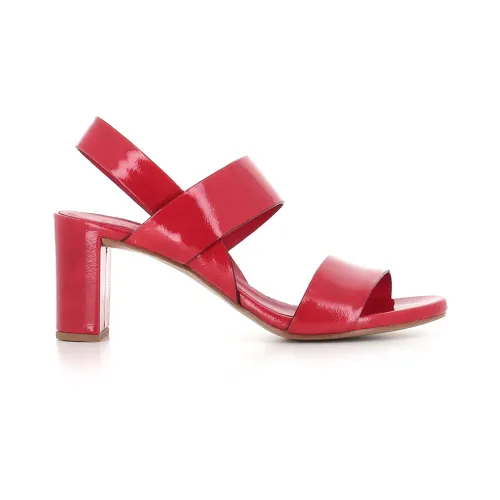 DEL Carlo , Red Patent Leather Sandals ,Red female, Sizes: