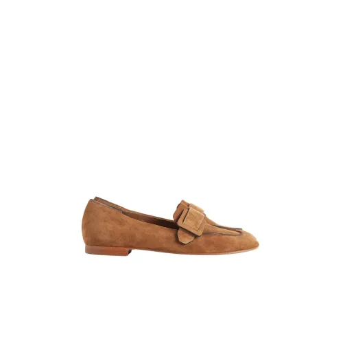 DEL Carlo , Suede Loafer Brown Leather Buckle ,Brown female, Sizes: