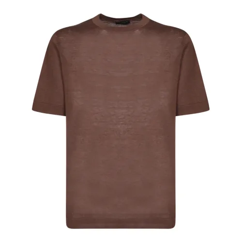 Dell'oglio , Mens Clothing T-Shirts Polos Brown Ss24 ,Brown male, Sizes: