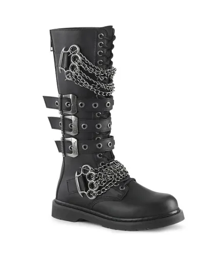 Demonia Mens Bolt 450 Black Vegan Leather Gothic Boots