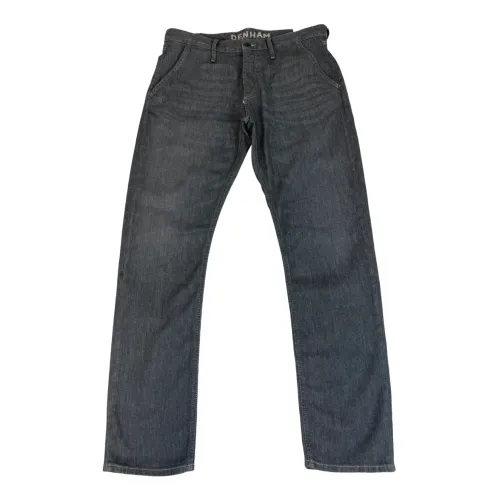 Denham , Grey Carrot Fit Jeans with Button Fly ,Gray male, Sizes: