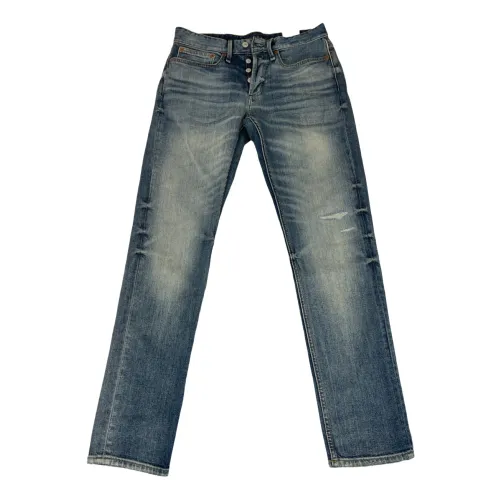 Denham , Slim Fit Mid Blue Jeans with Button Fly ,Blue male, Sizes: