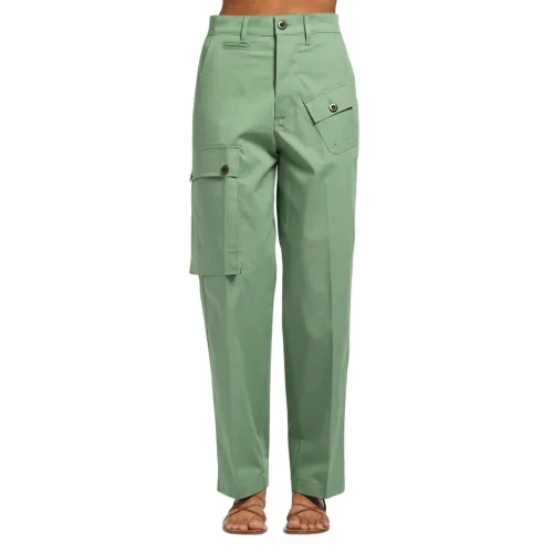 Department Five , Cargo trousers with asymmetrical pockets ,Green female, Sizes: