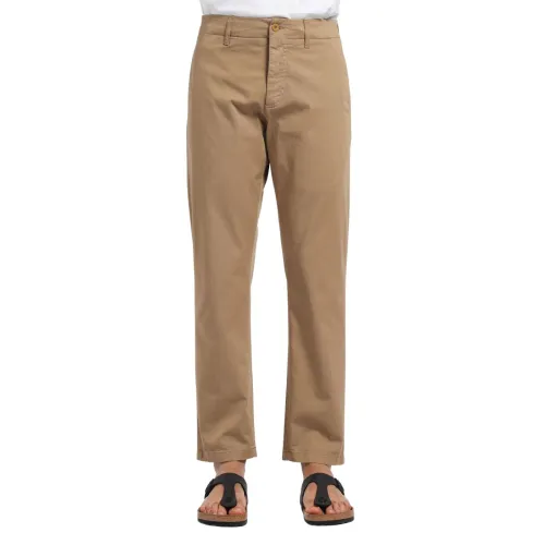 Department Five , Chinese pants regular with edge on edge ,Brown male, Sizes: