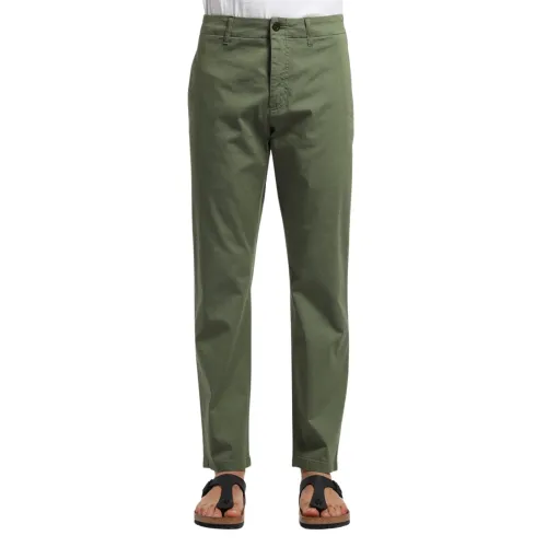 Department Five , Chinese pants regular with edge on edge ,Green male, Sizes: