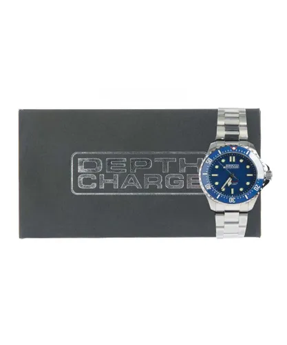 Depth Charge Mens Accessories 41mm Automatic Watch in Silver blue Metal (archived) - One Size