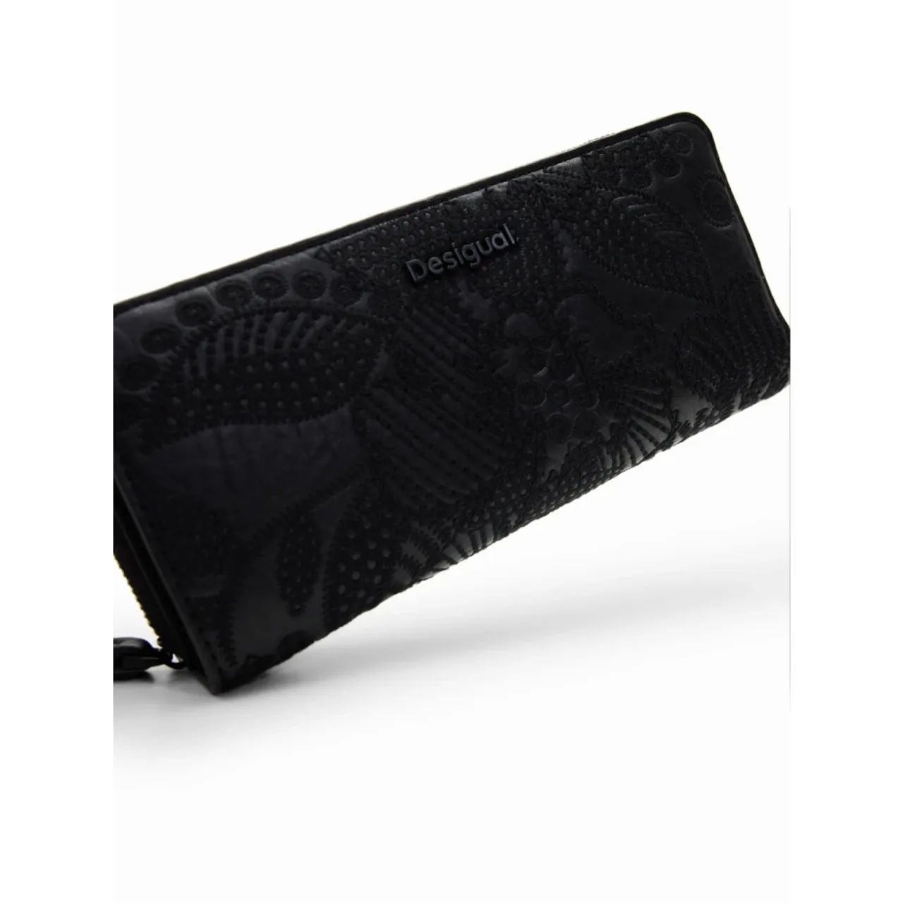 Desigual , Floral Embroidered Rectangular Wallet ,Black female, Sizes: ONE SIZE