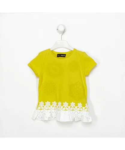Desigual Girls Girl's short-sleeved round neck dress 20SGTK62 - Multicolour Cotton
