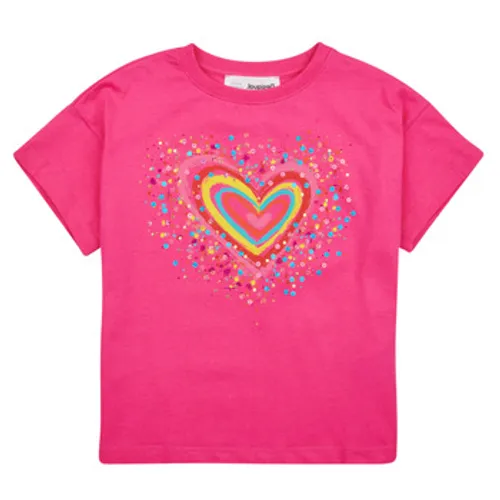 Desigual  TS_HEART  girls's Children's T shirt in Pink