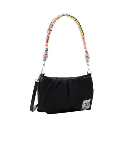 Desigual WoMens Plain Handbag with Shoulder Strap in Black - One Size