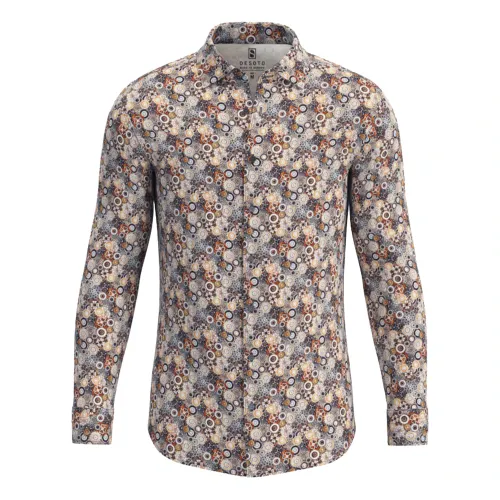 Desoto , Printed Long Sleeve Shirts ,Multicolor male, Sizes: