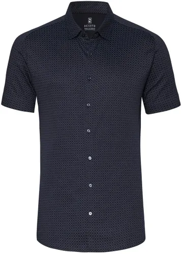 Desoto Short Sleeve Jersey Shirt Print Navy Blue Dark Blue