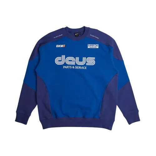 Deus Ex Machina , Touring Crew Sweatshirt ,Blue male, Sizes: