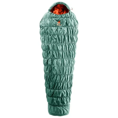 Deuter - Exosphere +4° - Synthetic sleeping bag size 205 x 68-85 x 43-54 cm - Regular, sage / paprika