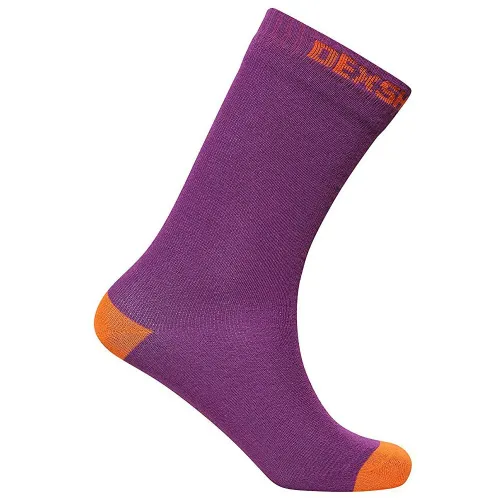 Dexshell Waterproof Ultra Thin Bamboo Crew Sock: Purple Orange: