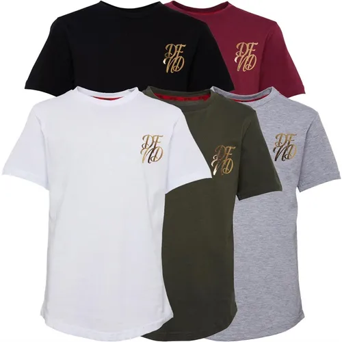 DFND London Boys Pack Of Five Principal T-Shirts Burgundy/Black/White/Grey/Khaki