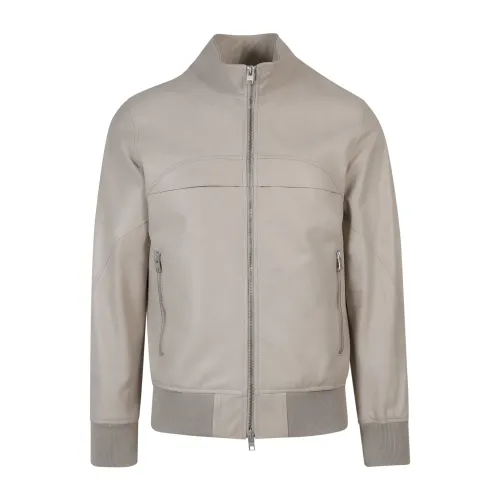 Dfour , Leather Jacket ,Beige male, Sizes: