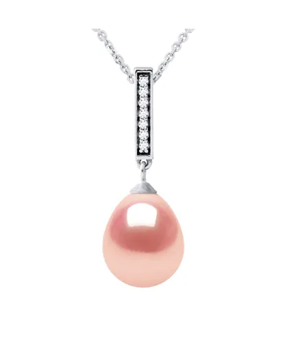 Diadema Womens BARETTE Necklace Freshwater Pearl Jewelry 9-10 mm Pink 925 Silver - One Size
