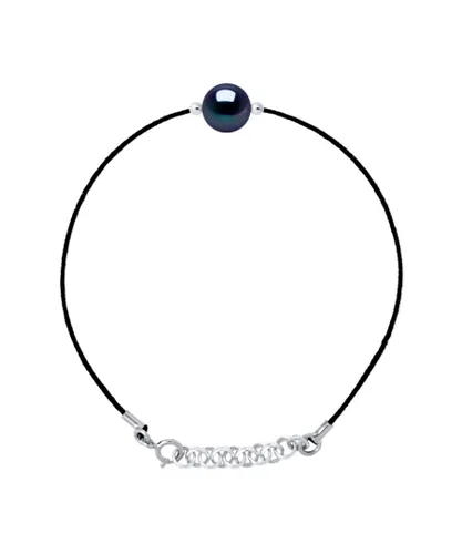 Diadema Womens - Bracelet - Black Nylon - Freshwater Pearl - Tahiti - One Size