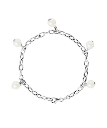 Diadema Womens - Bracelet Freshwater Pearls - Love Jewelry Collection Silver Sterling - One Size