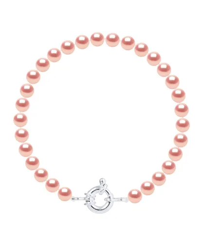 Diadema Womens - Bracelet - Real Freshwater Pearls - Pink - Silver - One Size