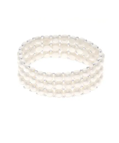 Diadema Womens - Bracelet - Real Freshwater Pearls - White - One Size