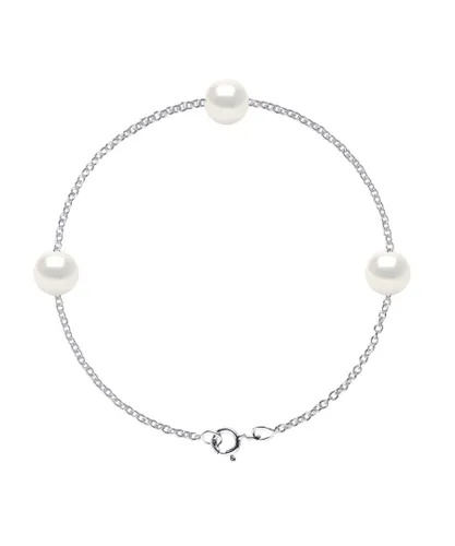 Diadema Womens - Bracelet - Silver and Real Freshwater Pearls - White - One Size