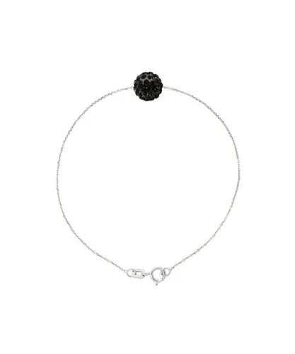Diadema Womens - Bracelet Toi & Moi - Freshwater Pearl & White Crystal Ball - Love Jewelry Collection Silver Sterling - One Size