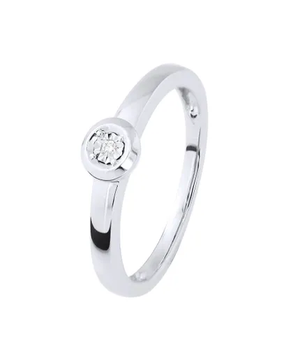 Diadema Womens Diamond Solitaire Ring 0.010 0.50 Cts Cts Illusion White Gold - Size S