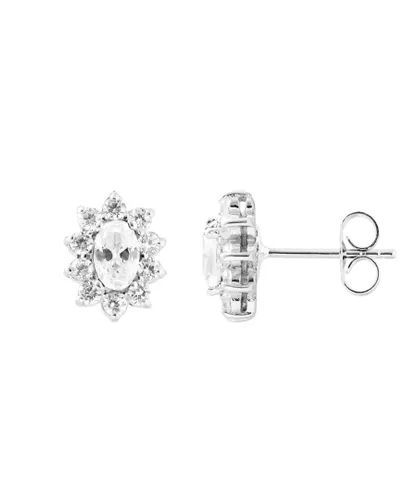 Diadema Womens - Earrings  Crystal - Collection Pearl Silver Sterling - One Size